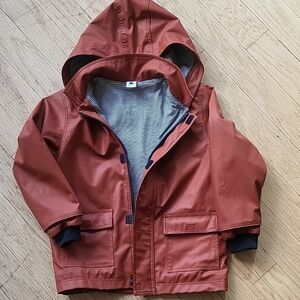 Petit Bateau Rust Raincoat with Hood